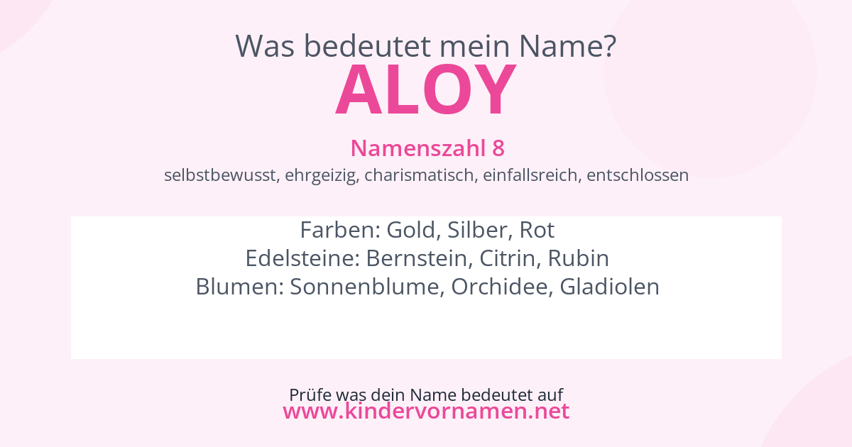 Was bedeutet der Name Aloy?