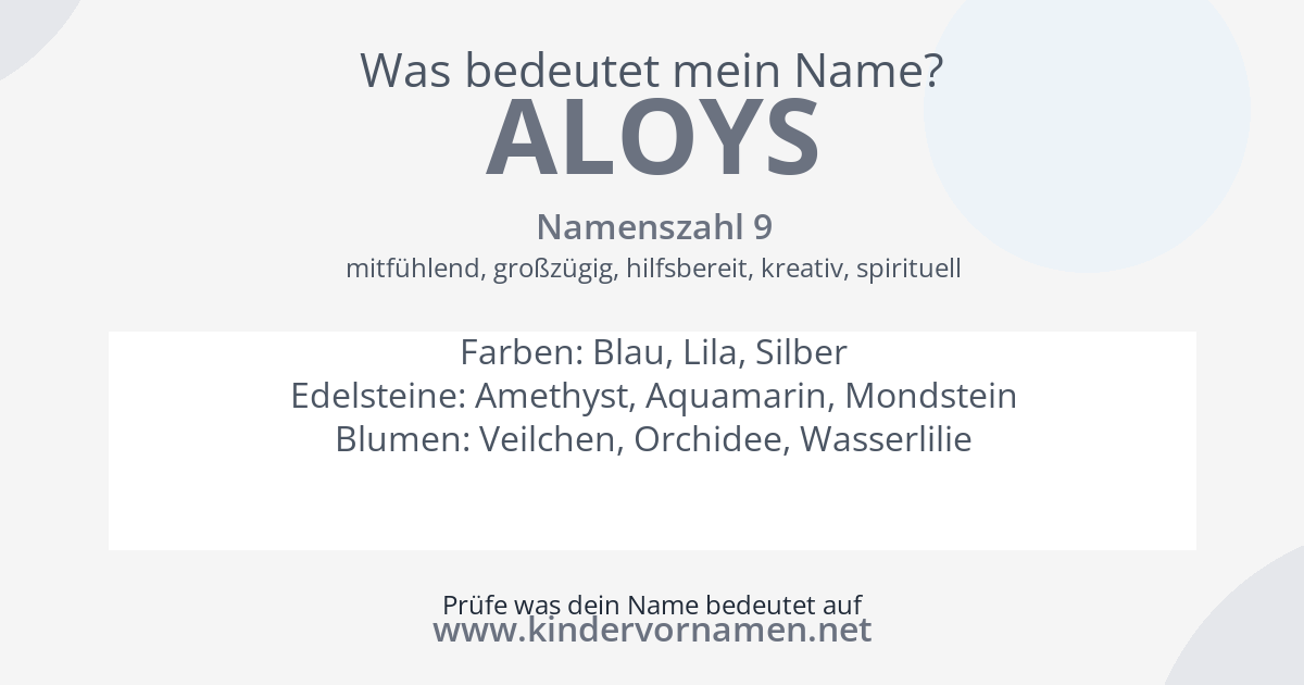 Was bedeutet der Name Aloys?