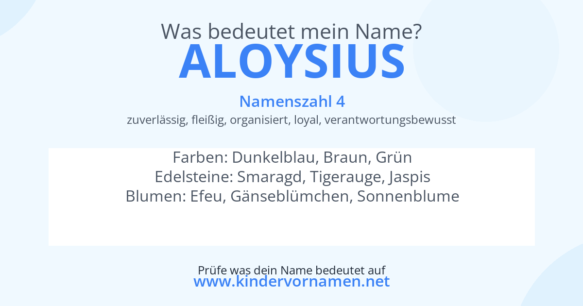 Was bedeutet der Name Aloysius?