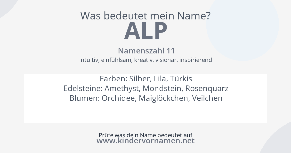 Was bedeutet der Name Alp?