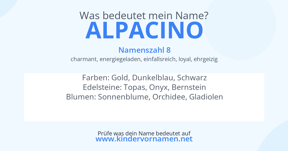 Was bedeutet der Name Alpacino?
