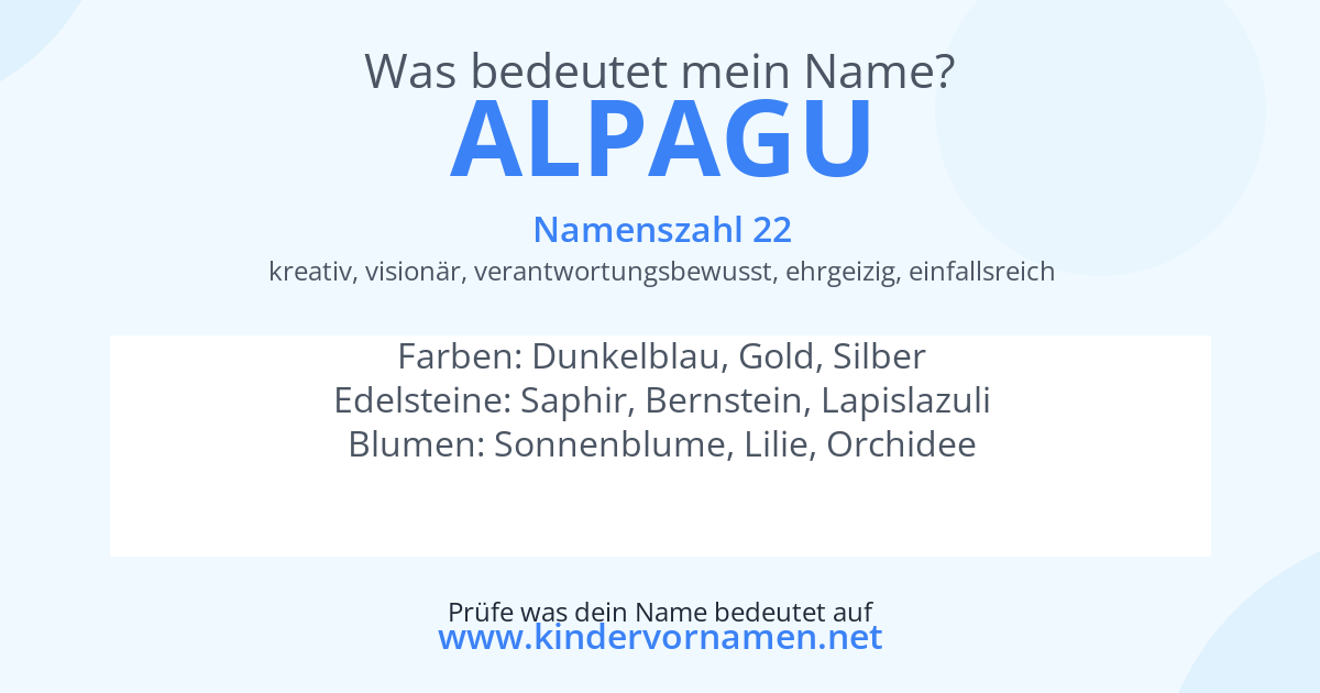 Was bedeutet der Name Alpagu?