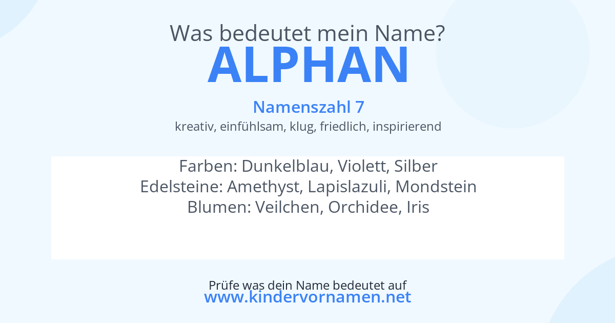 Was bedeutet der Name Alphan?