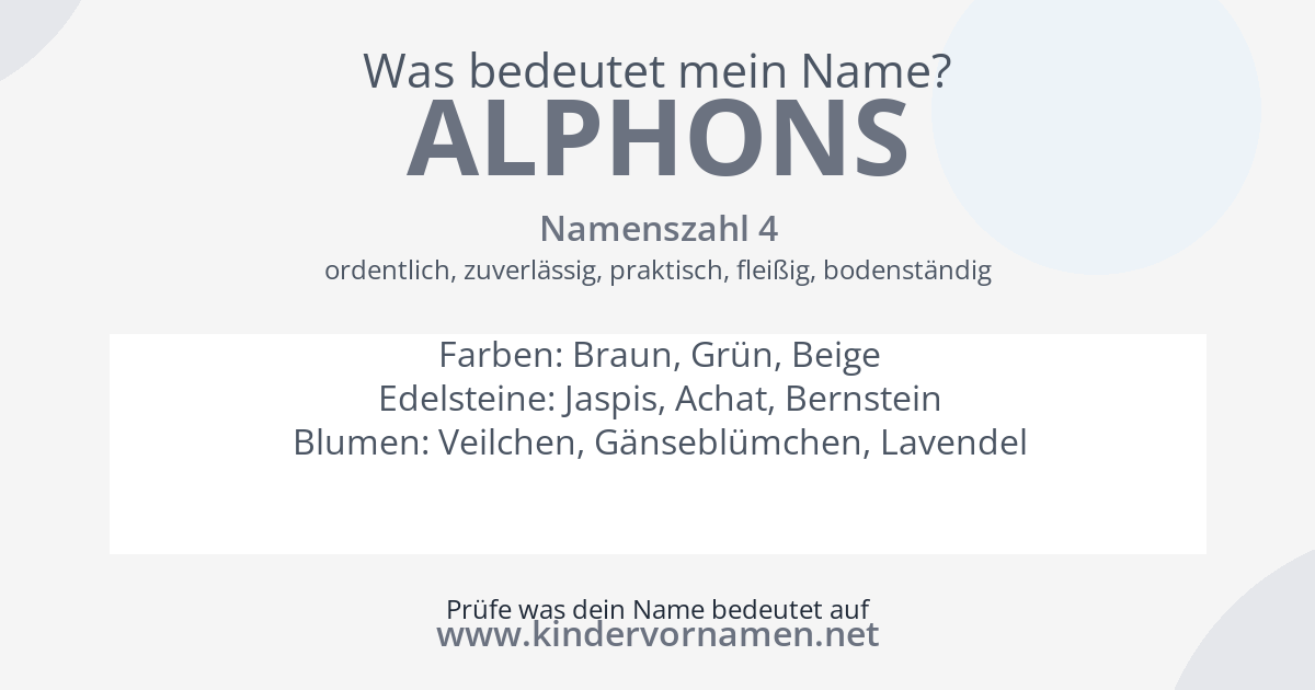 Was bedeutet der Name Alphons?
