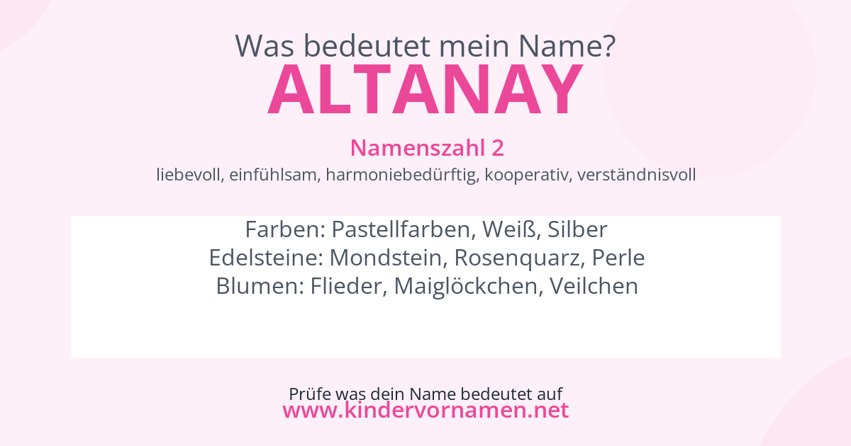 Was bedeutet der Name Altanay?