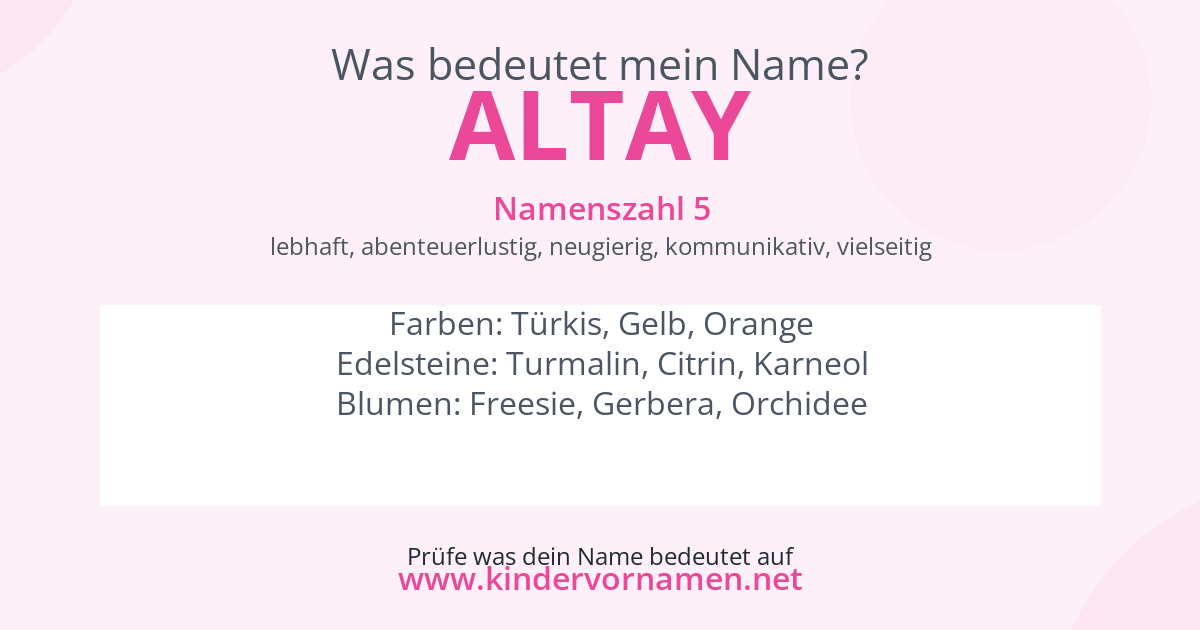 Was bedeutet der Name Altay?