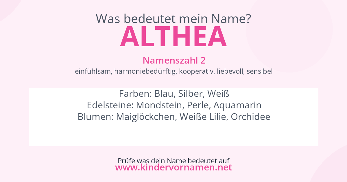 Was bedeutet der Name Althea?