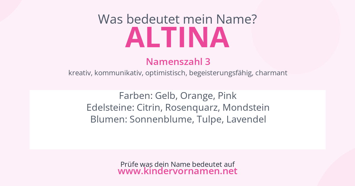 Was bedeutet der Name Altina?