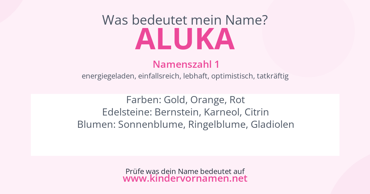 Was bedeutet der Name Aluka?