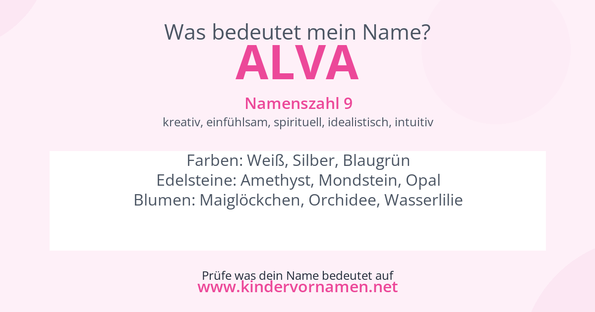 Was bedeutet der Name Alva?