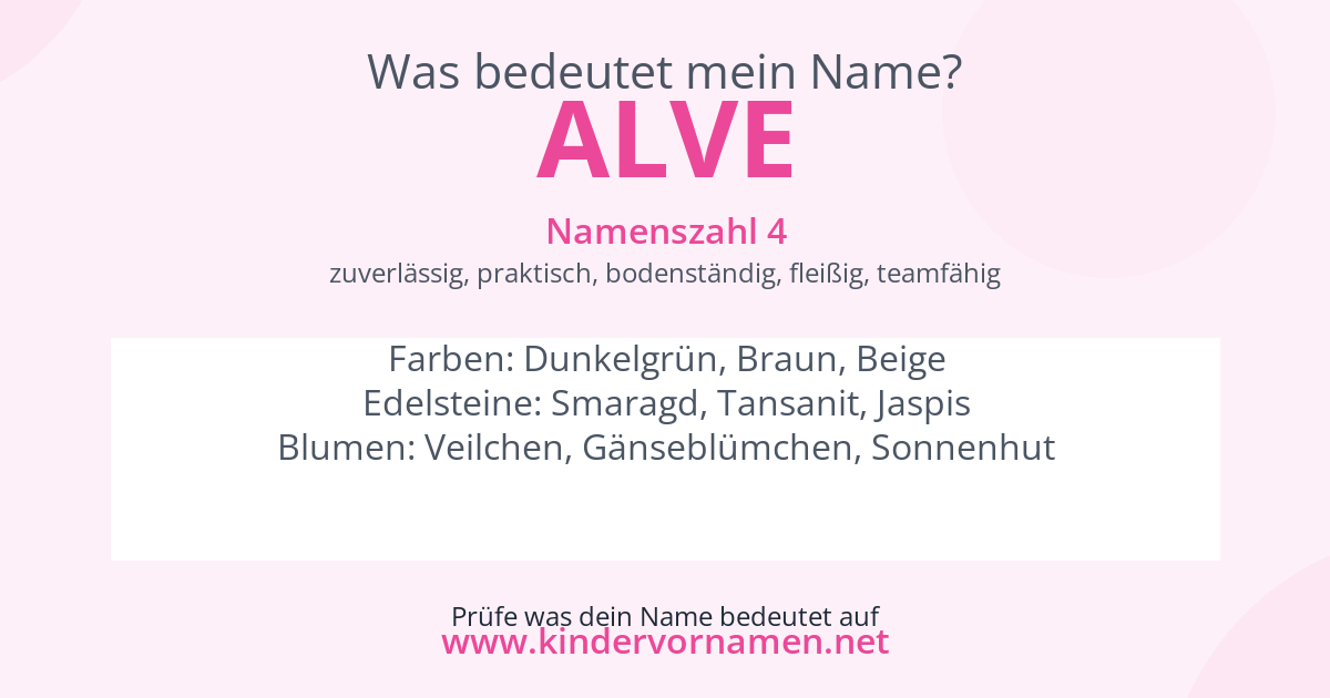 Was bedeutet der Name Alve?