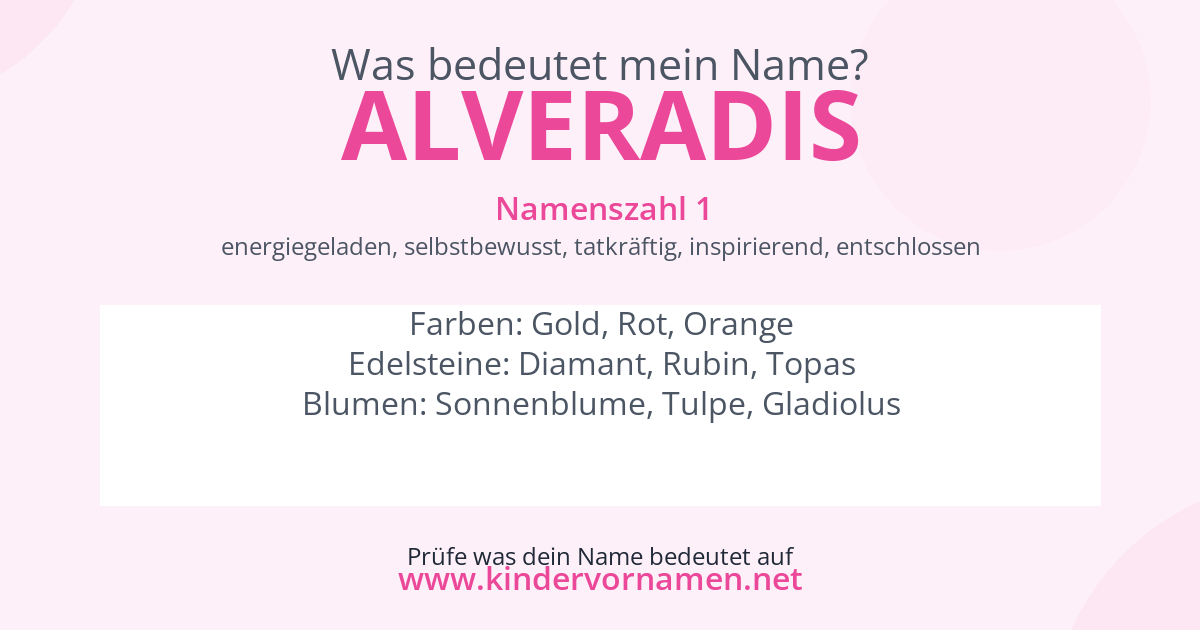 Was bedeutet der Name Alveradis?