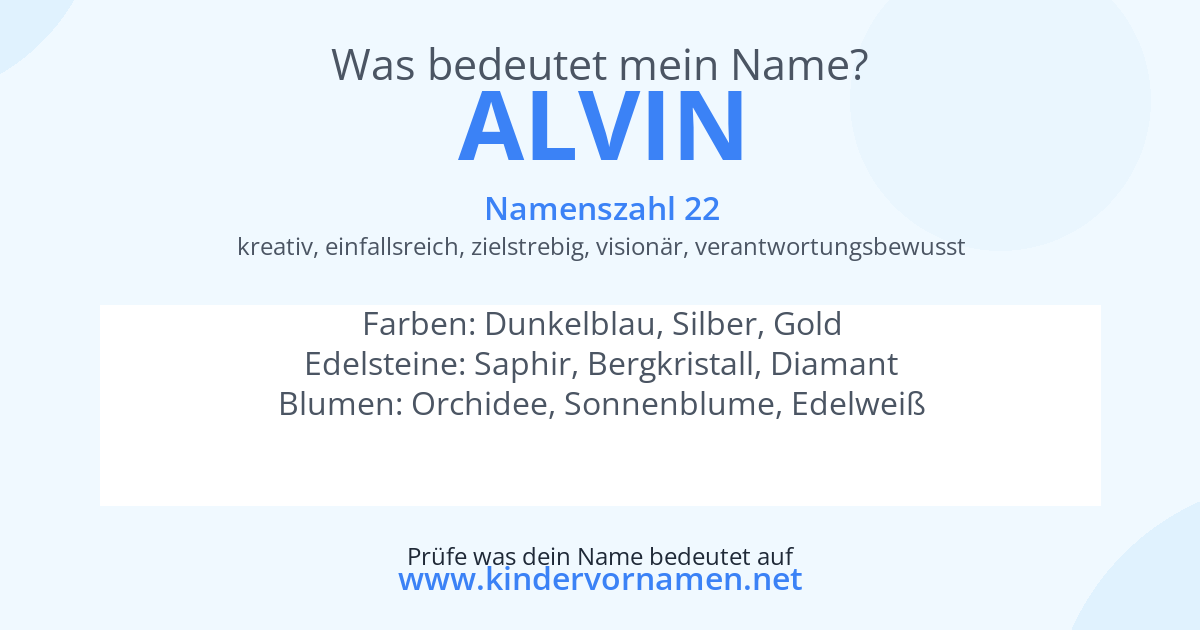 Was bedeutet der Name Alvin?