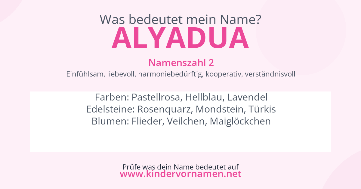 Was bedeutet der Name Alyadua?