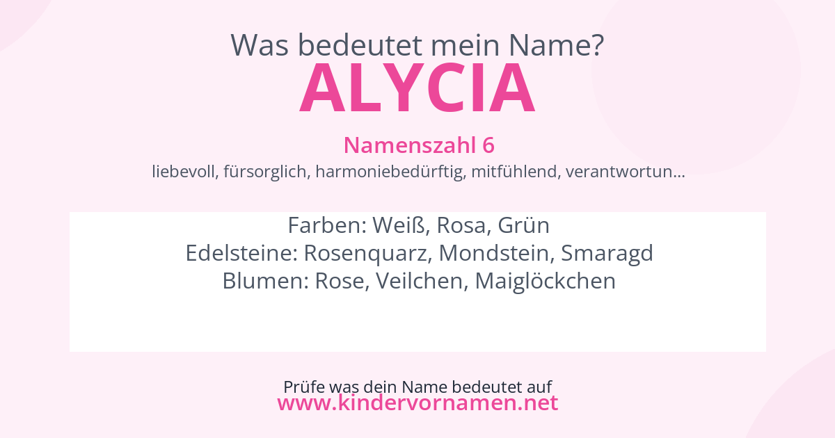 Was bedeutet der Name Alycia?