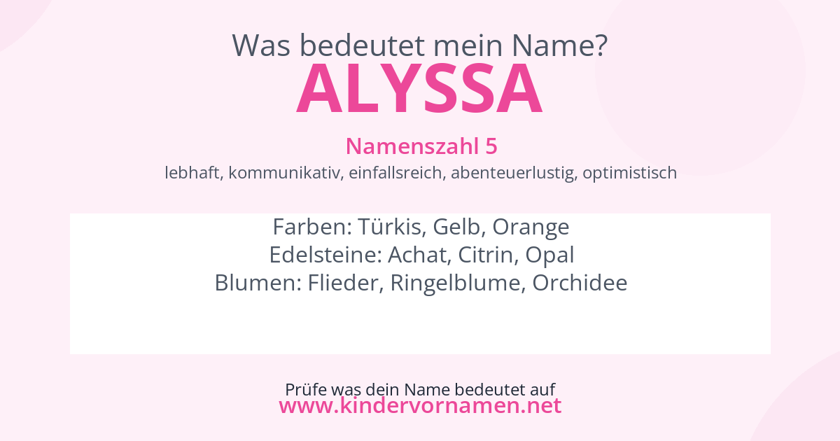 Was bedeutet der Name Alyssa?