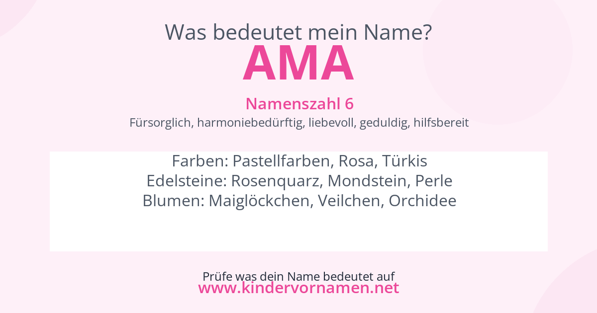 Was bedeutet der Name Ama?