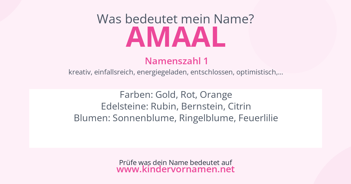 Was bedeutet der Name Amaal?
