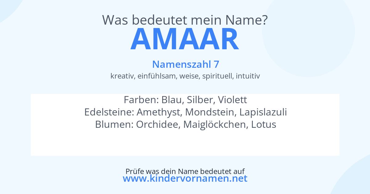 Was bedeutet der Name Amaar?