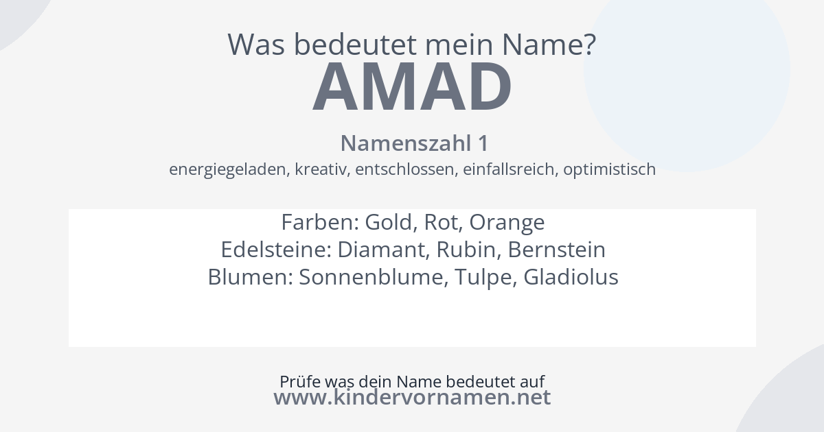 Was bedeutet der Name Amad?