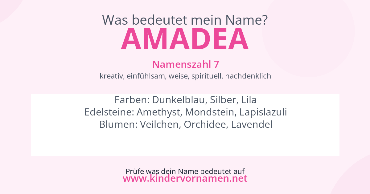 Was bedeutet der Name Amadea?