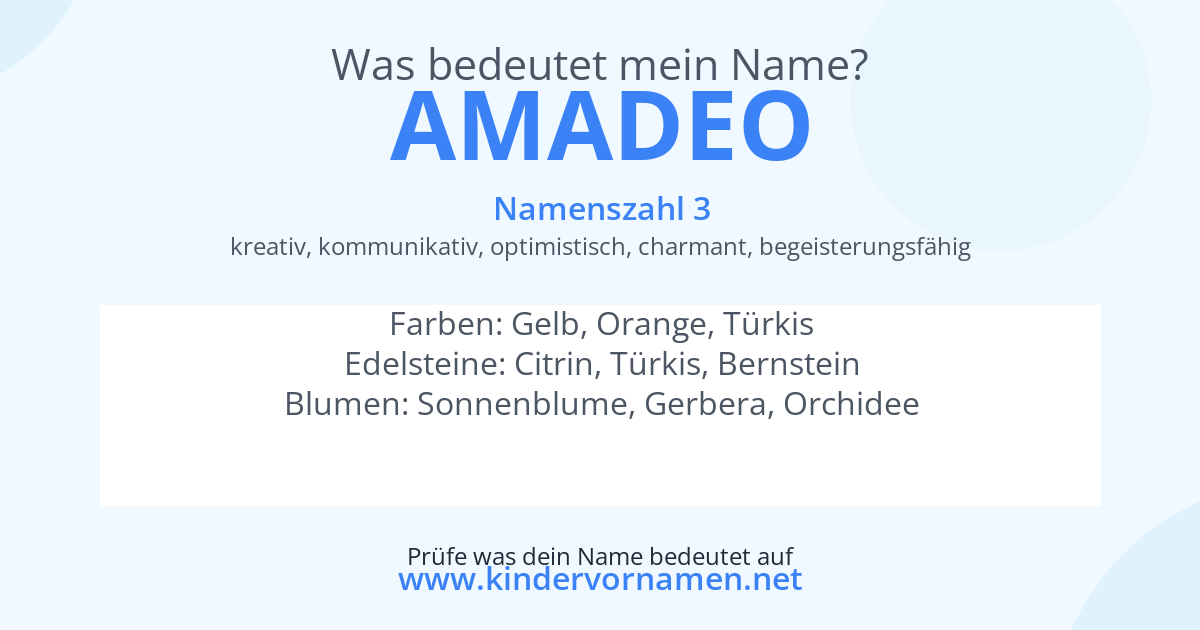 Was bedeutet der Name Amadeo?
