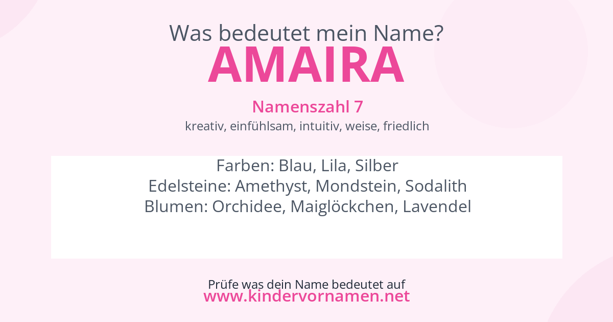 Was bedeutet der Name Amaira?