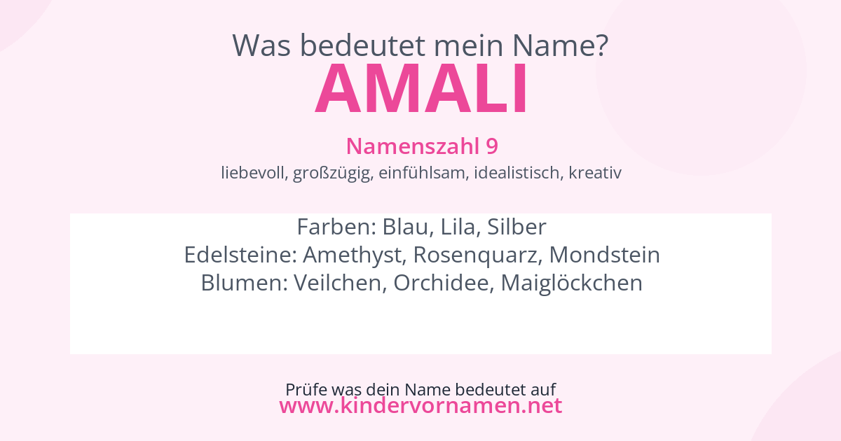 Was bedeutet der Name Amali?