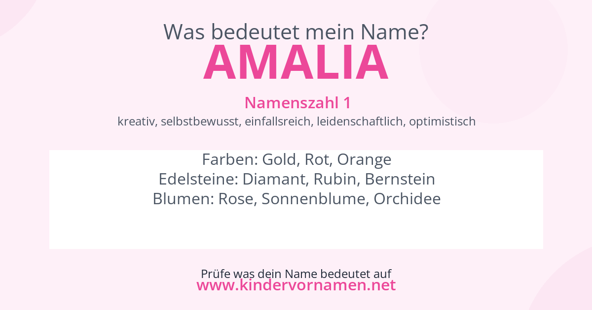 Was bedeutet der Name Amalia?