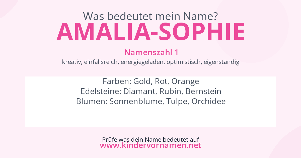 Was bedeutet der Name Amalia-Sophie?
