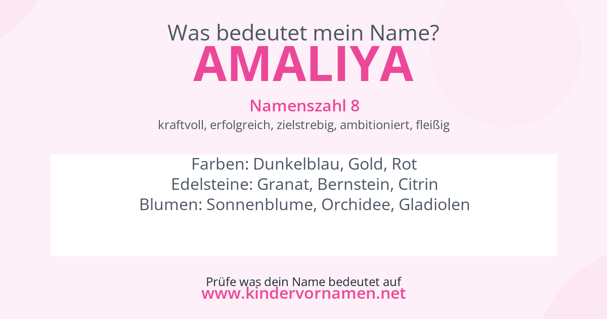Was bedeutet der Name Amaliya?