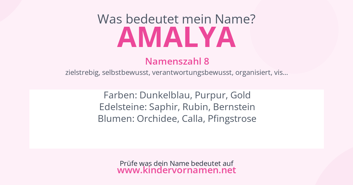 Was bedeutet der Name Amalya?