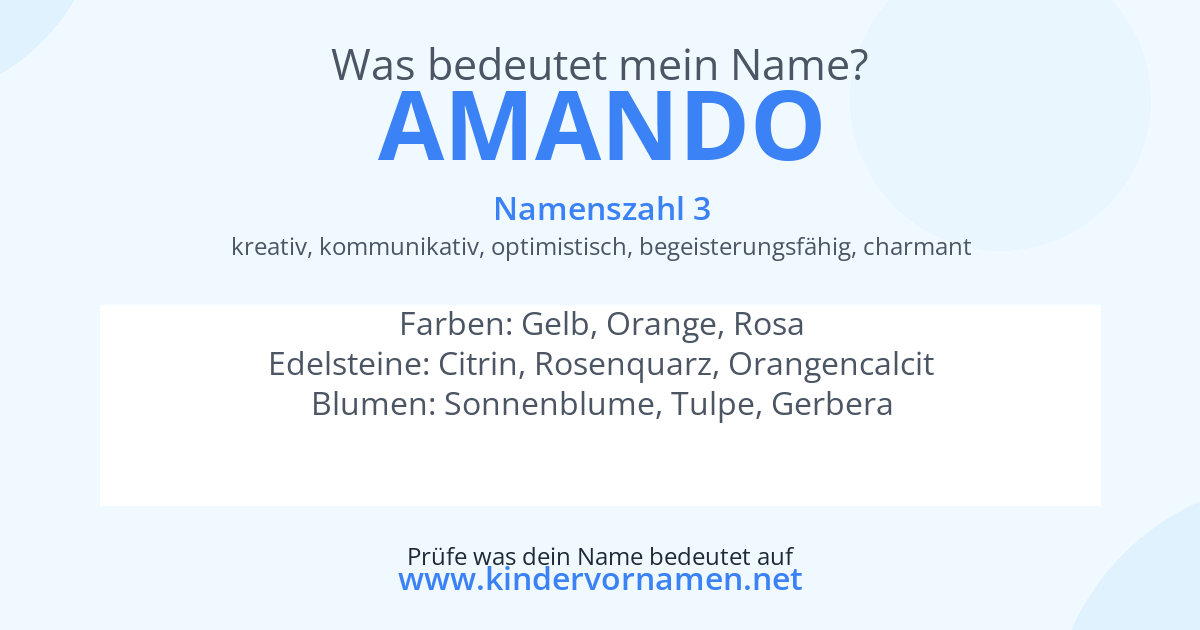 Was bedeutet der Name Amando?
