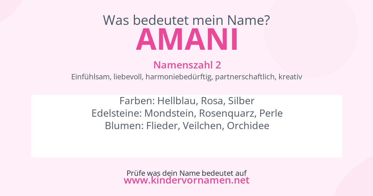 Was bedeutet der Name Amani?