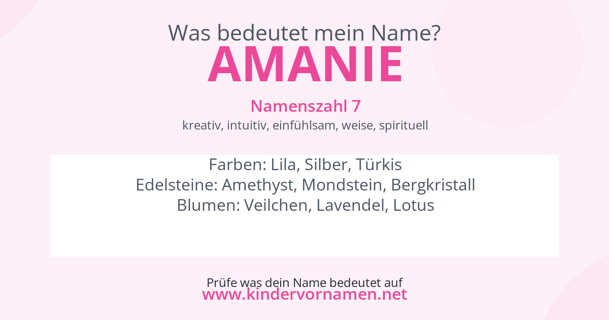 Was bedeutet der Name Amanie?
