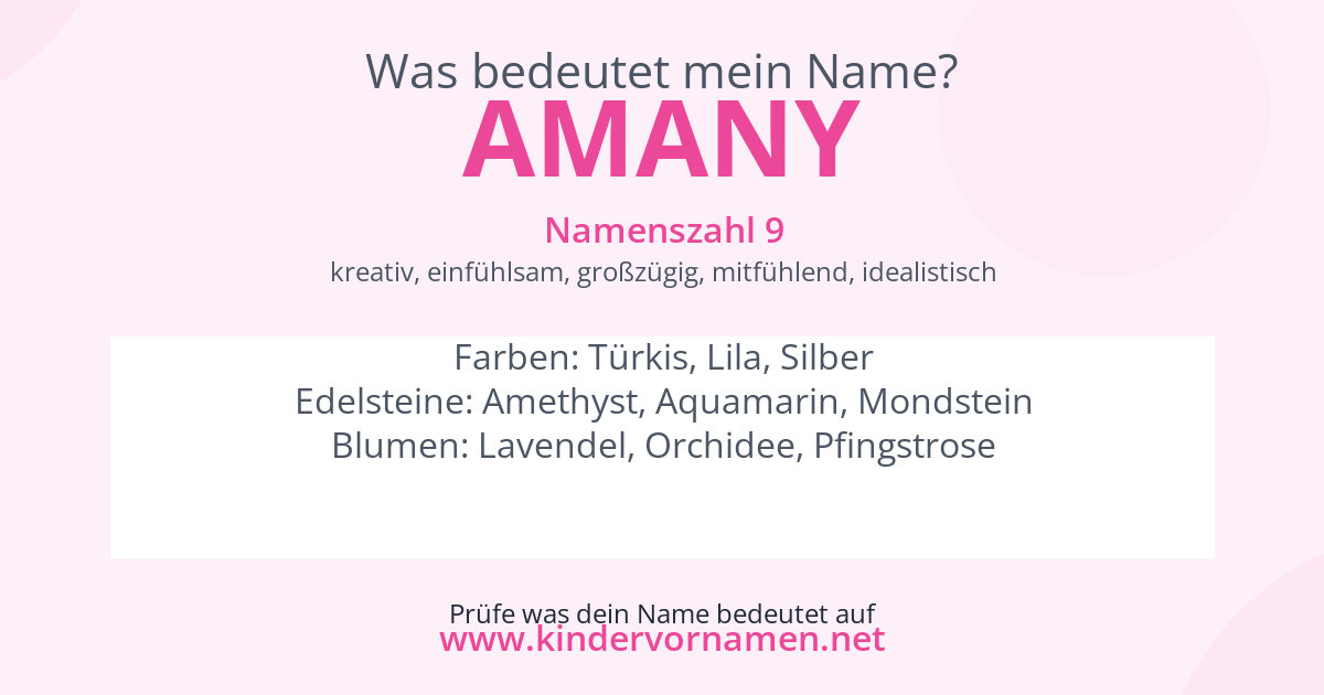 Was bedeutet der Name Amany?