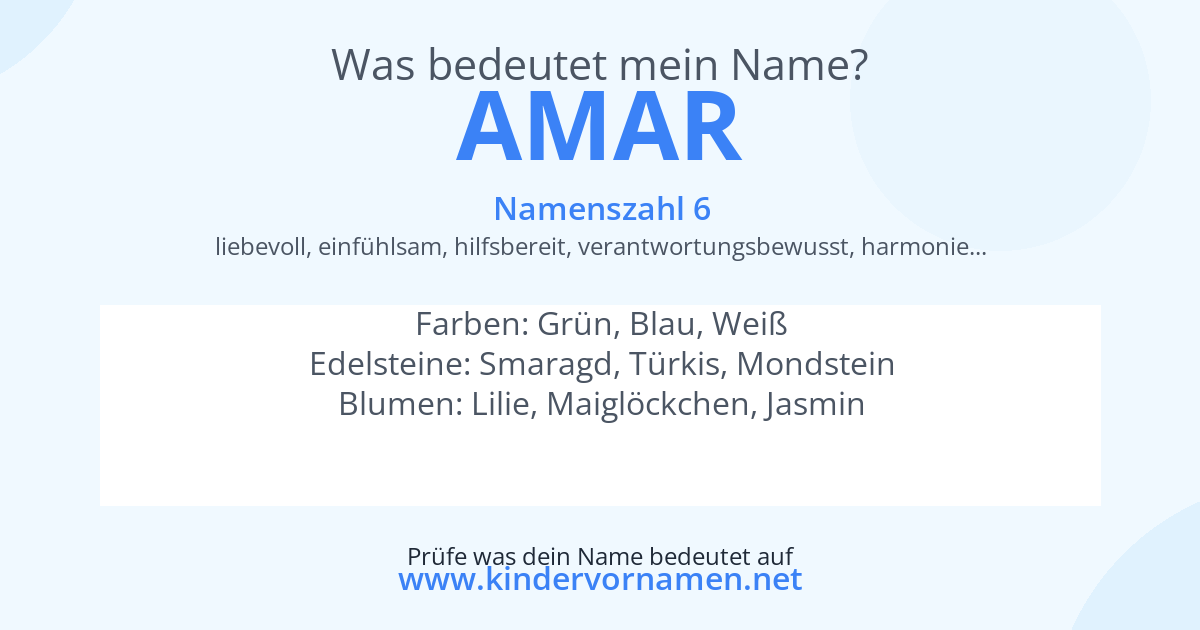 Was bedeutet der Name Amar?