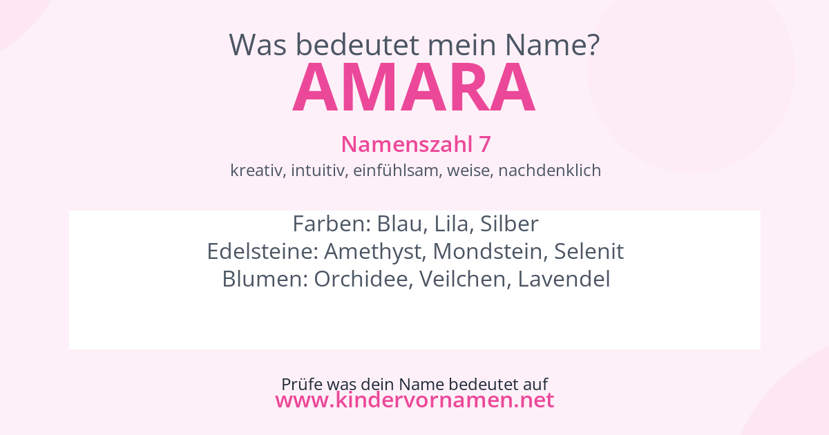 Was bedeutet der Name Amara?