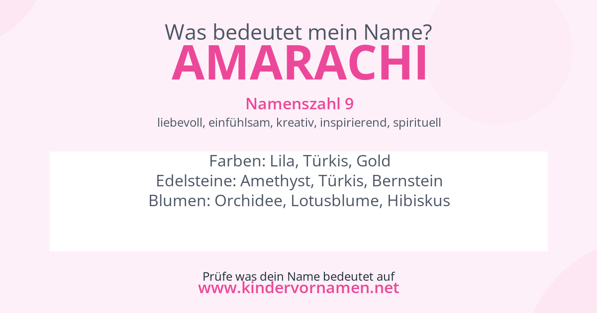 Was bedeutet der Name Amarachi?