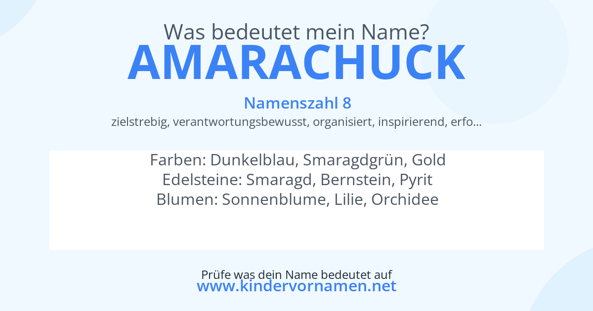 Was bedeutet der Name Amarachuck?