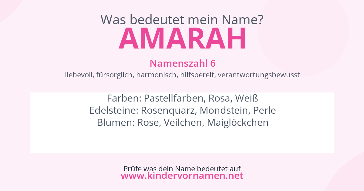 Was bedeutet der Name Amarah?