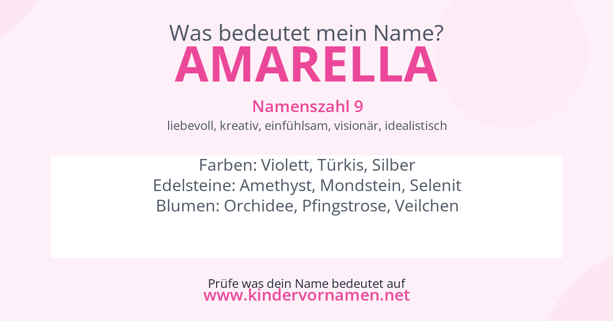 Was bedeutet der Name Amarella?