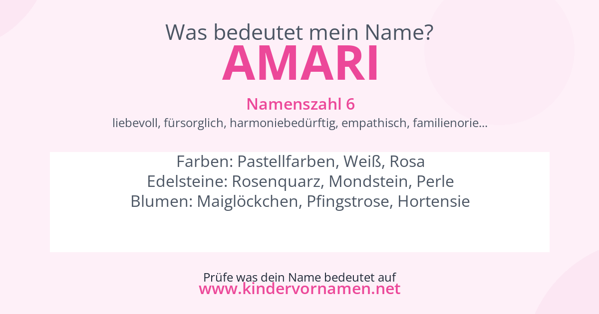 Was bedeutet der Name Amari?