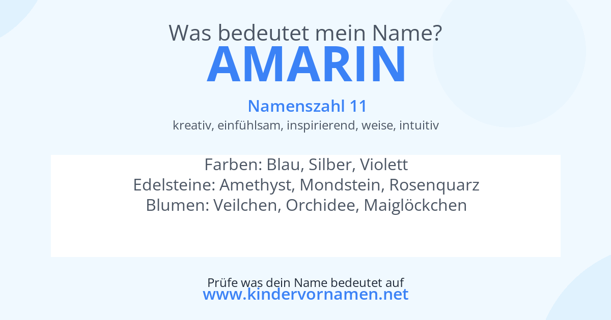 Was bedeutet der Name Amarin?