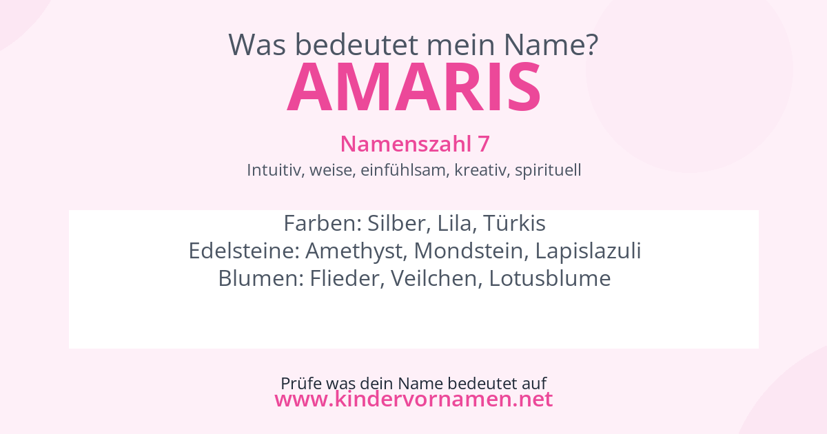 Was bedeutet der Name Amaris?