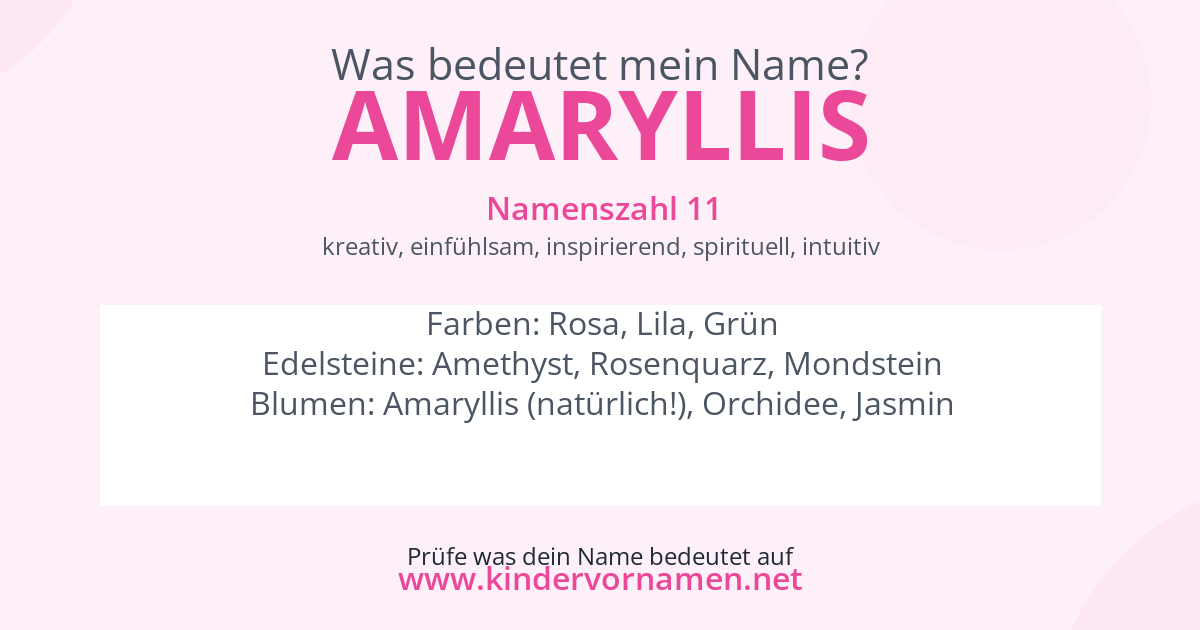 Was bedeutet der Name Amaryllis?