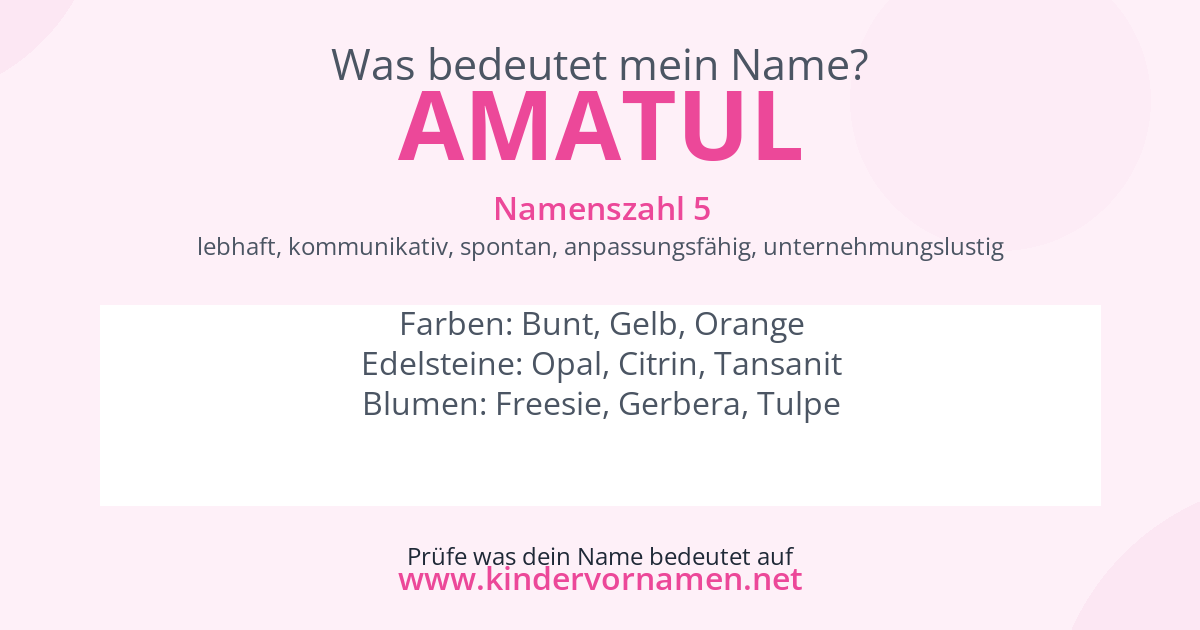 Was bedeutet der Name Amatul?
