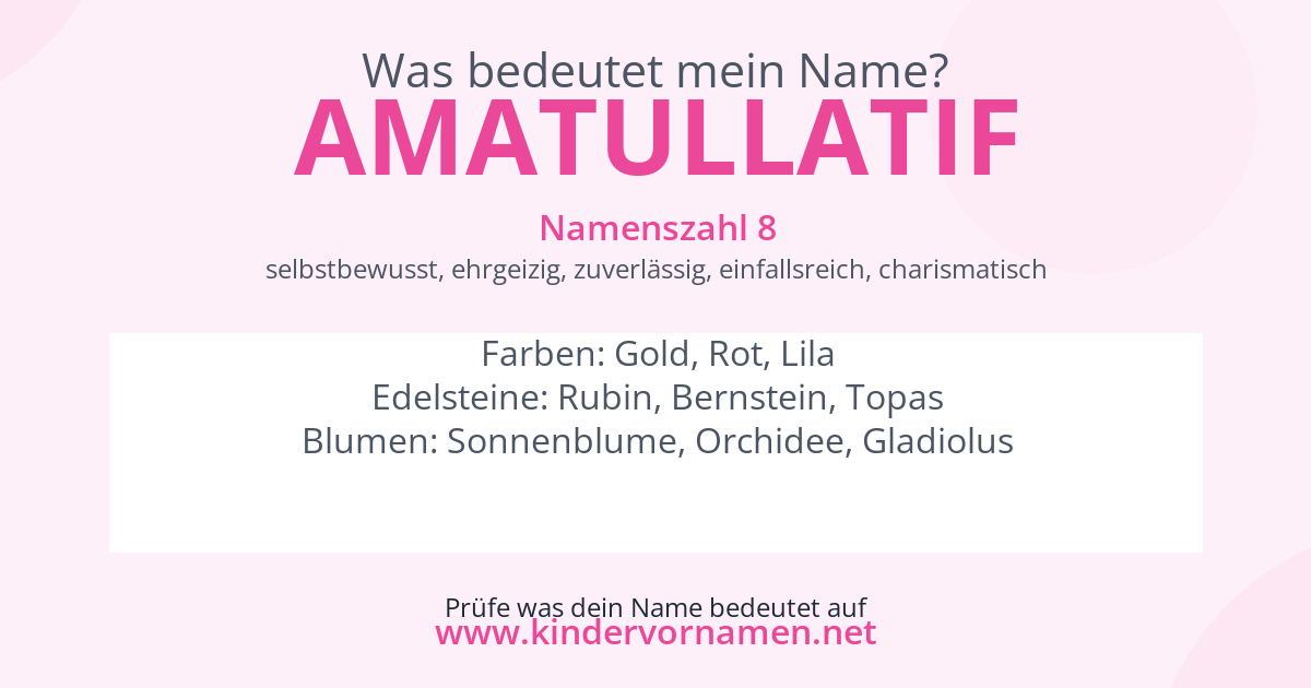 Was bedeutet der Name Amatullatif?