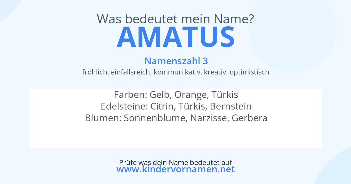 Was bedeutet der Name Amatus?