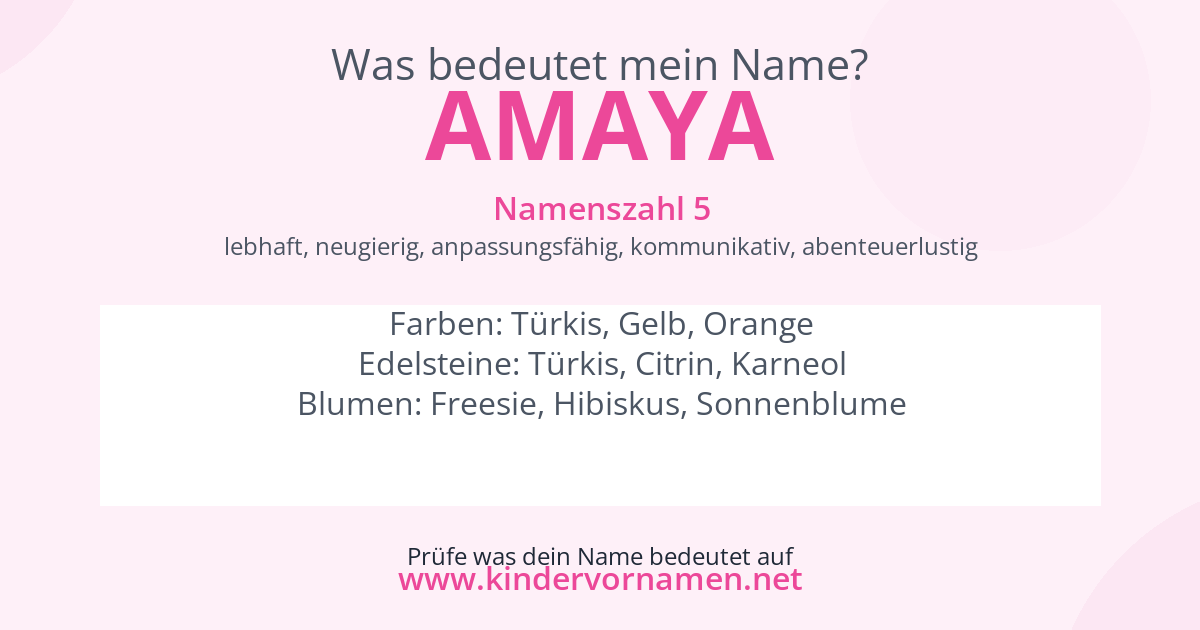 Was bedeutet der Name Amaya?